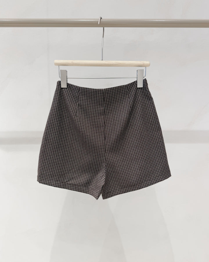 Karo-Skort mit Wickeloptik